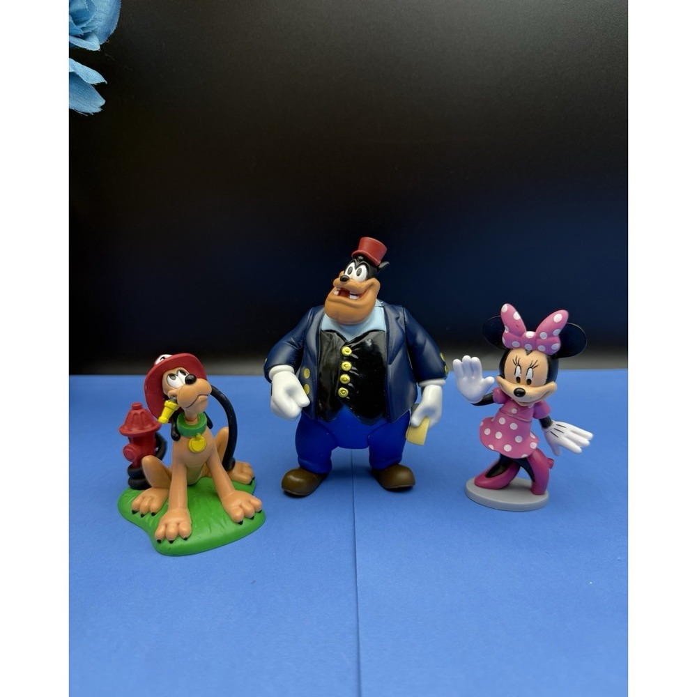 Disney Mickey Mouse & Friends Pete Ticket Collector Pluto Firedog & Minnie Mouse